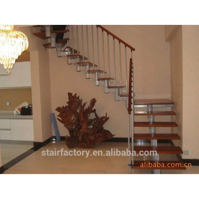 Adjustable stringer Stairs simple and stylish design, solid wood treads,TS-140