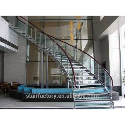 Fashion Curve Shape stair, steel-wood spiral staircase,TS-161