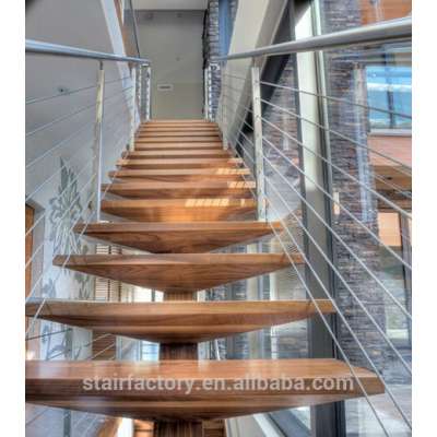 Australian fashion staircase, Solid wood staircase,Wire drawing guardrails,stainless steel handrails,TS-165