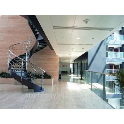 Fashion Curve Shape stair, steel-wood spiral staircase,TS-156