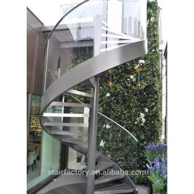 European Fashion Curve Shape stair, steel-glass spiral staircase,outdoor steel stairs,TS-114