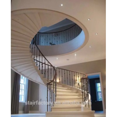 Fashion Curve Shape stair, steel-stone spiral staircase,TS-116