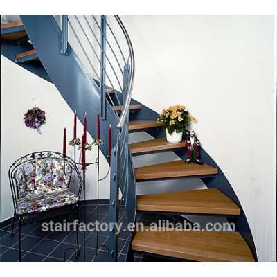 European Fashion Curve Shape stair, steel-wood spiral staircase,L-174