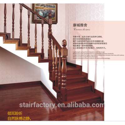 EuropeEuropean fashion wooden staircase, beech, oak staircase, solid wood treads, wood railings, TS-203