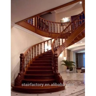 European Fashion Curve Shape stair, solid wood spiral staircase,TS-45