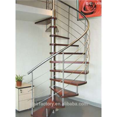 Spiral staircase fashion center column, wood treads,stainless steel distillation column, L-475