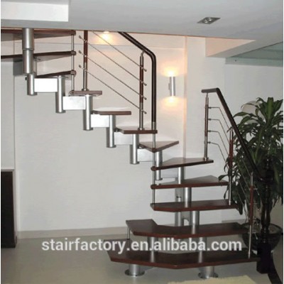 Australia Indoor stairs Indoor solid wood treads staircase Used indoor simple attic steel-wood staircase L-55