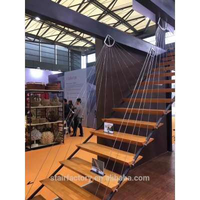 Australian fashion staircase, Solid wood staircase,Wire drawing guardrails,TS-7