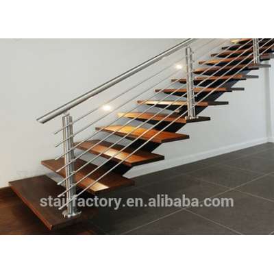 Australian fashion steel-wood staircase, used straight stairs, ,indoor staircase,beech wood treads, TS-217