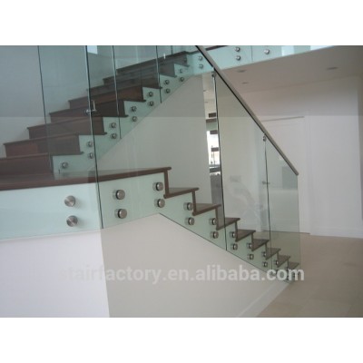 Australian fashion solid wood glass staircase, glass fence,Cement foundation stairsL-510